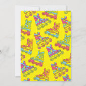 ローラーブレードのスケート子供の誕生日パーティースケートで滑る 招待状 (裏面)