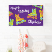 ローラーブレードのスケート子供の誕生日パーティースケートで滑る 横断幕 (インサイチュ)