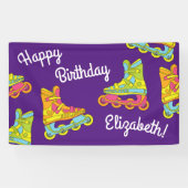 ローラーブレードのスケート子供の誕生日パーティースケートで滑る 横断幕 (横)