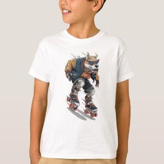 ローラーブレードの犬 Tシャツ