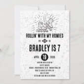 ローラーブレードの誕生日パーティー招待状 招待状 (正面)