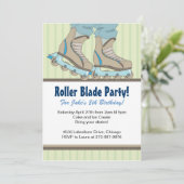 ローラーブレードをテーマにしたバースデーパーティ招待状 招待状 (スタンド正面)