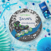 ローラーブレードグランジグリーンバースデーパーティー ペーパープレート (パーティー)