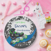 ローラーブレードグランジグリーンバースデーパーティー ペーパープレート (パーティー)