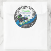 ローラーブレードグランジグリーンバースデーパーティー ラウンドシール (バッグ)