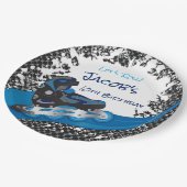 ローラーブレードグランジブルーバースデーパーティー ペーパープレート (アングル)