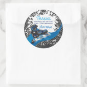 ローラーブレードグランジブルーバースデーパーティー ラウンドシール (バッグ)