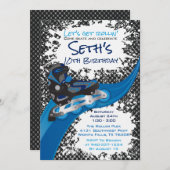 ローラーブレードグランジブルーバースデーパーティー 招待状 (正面/裏面)