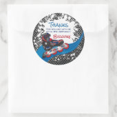 ローラーブレードグランジレッド誕生日パーティー ラウンドシール (バッグ)