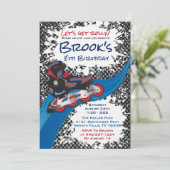 ローラーブレードグランジレッド誕生日パーティー 招待状 (スタンド正面)