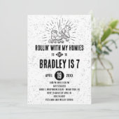 ローラーブレード誕生日パーティーの招待 招待状 (スタンド正面)