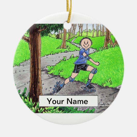 ローラーブレード – オス セラミックオーナメント (正面)