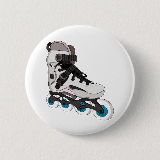 ローラーブレードRollerskates Inline Skates Art 缶バッジ (正面)