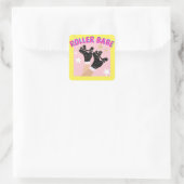 ローラーベモダンースケーターダービースケートで滑るギフト スクエアシール (バッグ)