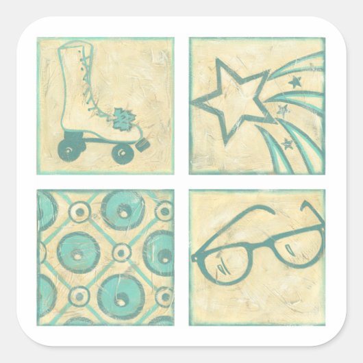 ローラーリンクウッドブロックスケッチバイチャリティーザリス スクエアシール (正面)