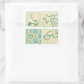 ローラーリンクウッドブロックスケッチバイチャリティーザリス スクエアシール (バッグ)