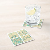 ローラーリンクウッドブロックスケッチバイチャリティーザリス スクエアペーパーコースター (インサイチュ)