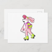 ローラー付きウサギ ポストカード (正面/裏面)