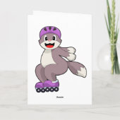 ローラー付きスケートを履いた猫 カード (裏面)