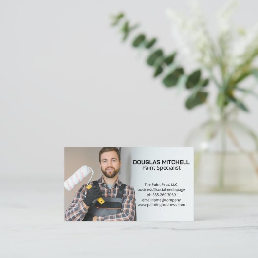 ローラー付き絵を描人 名刺 (スタンド正面)