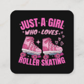 ローラー大好きな女の子だけのスケートで滑る スクエア名刺 (裏面)