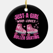 ローラー大好きな女の子だけのスケートで滑る セラミックオーナメント (裏面)