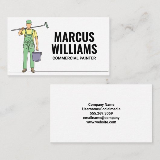 ローラー絵を描設備付き画家 名刺 (正面/裏面)