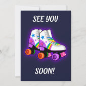 ローラー誕生日の招待ガールスケートで滑るの招待 招待状 (裏面)