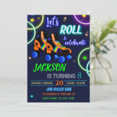ローラー誕生日の招待ボーイスケートで滑る招待 招待状 (スタンド正面)