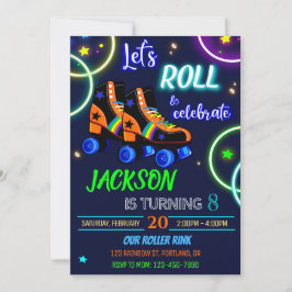 ローラー誕生日の招待ボーイスケートで滑る招待 招待状