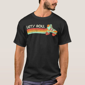 ローラー転がスケートで滑るスカーター70S 80S Tシャツ