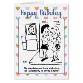 「ローラー」を運転するデートを待つ女性