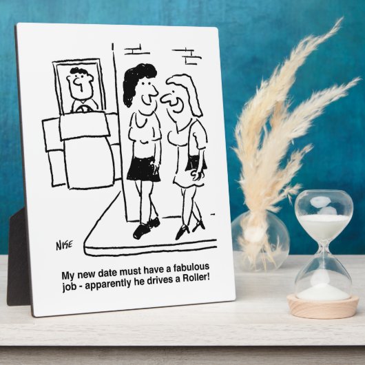 「ローラー」を駆動する日付を待つおもしろい フォトプラーク (側面)