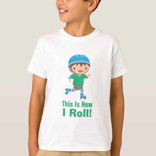 ローラー・スケートが好きな少年 Tシャツ (正面)
