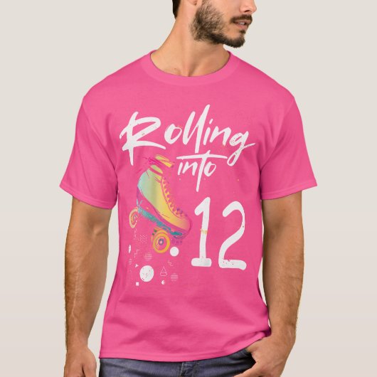 ローラー・スケートで12歳の誕生日を迎える Tシャツ (正面)