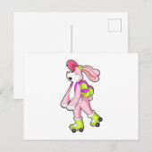 ローラー スケートのウサギ ポストカード (正面/裏面)