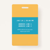 ローラー スケートの女の子の誕生日パーティー招待VIP バッジ (裏面)