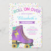 ローラー スケートの招待状、誕生日の招待状 招待状 (正面/裏面)