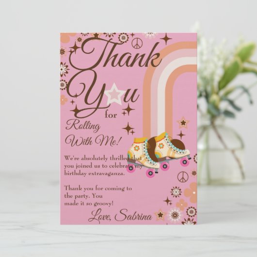 ローラー スケートの誕生日 サンキューカード (スタンド正面)