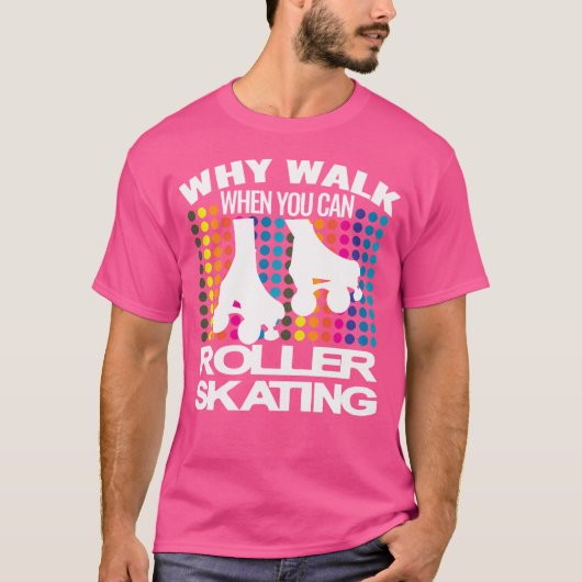 ローラー スケート スケーター ディスコ 70 S 80 S ローラー スケート Tシャツ (正面)