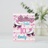 ローラー スケート スケーティング カスタム 誕生日 ポストカード (スタンド正面)