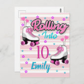 ローラー スケート スケーティング カスタム 誕生日 ポストカード (正面/裏面)