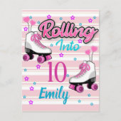 ローラー スケート スケーティング カスタム 誕生日 ポストカード (正面)