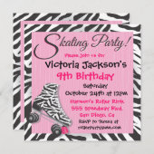 ローラー スケート パーティーの招待状 招待状 (正面/裏面)