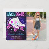 ローラー スケート フォト 招待状 (正面)