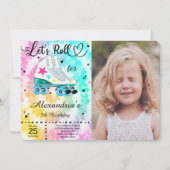 ローラー スケート フォト 招待状 (正面)