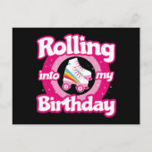 ローラー スケート リンクの誕生日パーティー 子供 スケート ポストカード (正面)