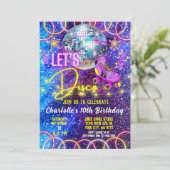 ローラー スケート レッツ ディスコ ブライト ネオン ピンク グロー 招待状 (スタンド正面)