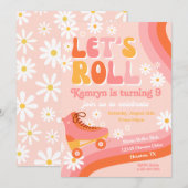 ローラー スケート 誕生日 招待状 | レトロ スケート (正面/裏面)