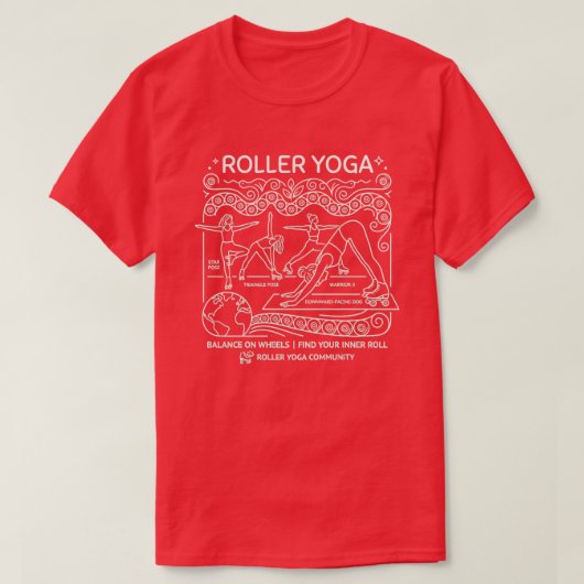 ローラー ヨガ!ヨガ ユーモア ダーク オプション Tシャツ (デザイン正面)